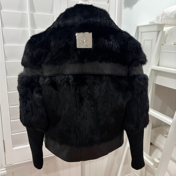 Baby Phat Black Rabbit Fur Jacket - Picture 2 of 10